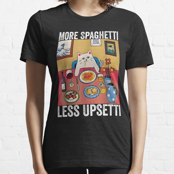 Item preview, More Spaghetti Less Upsetti Cat Funny Food Humor Pasta designed and sold by GELPADON15.