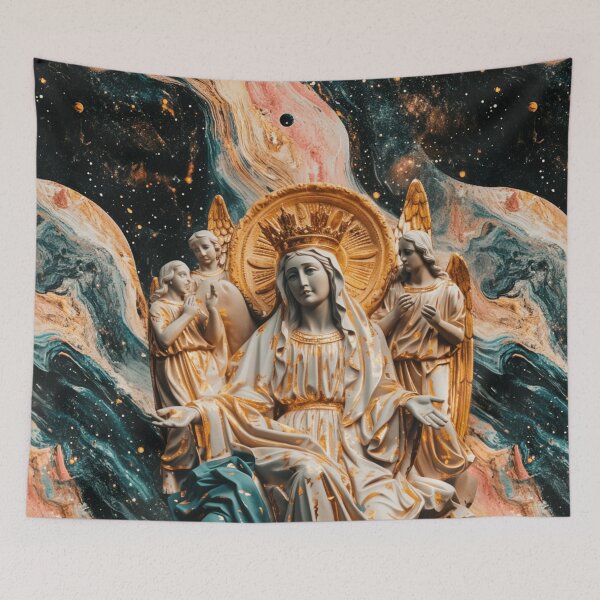 Item preview, Madonna Queen of Heaven | Catholic Art with Angels designed and sold by Nicholas Panek.