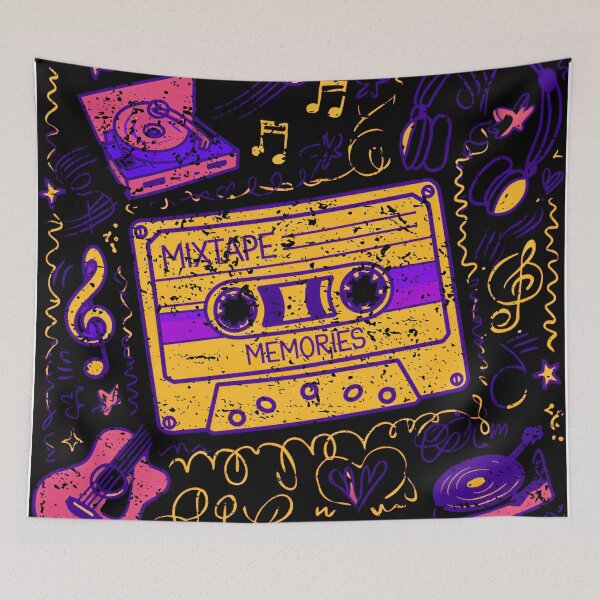 Item preview, Doodle Cassette Mixtape Memories designed and sold by Caracas-Vintage.