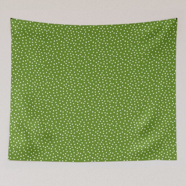 Item preview, white polka dots with green designed and sold by Mgcn.