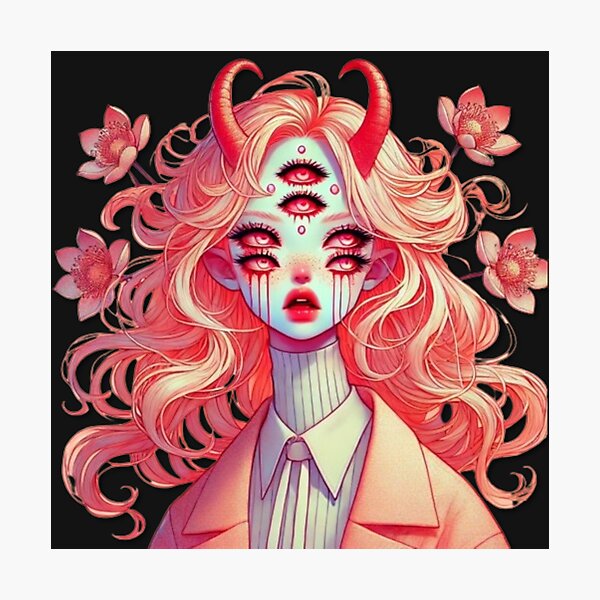 Item preview, Pink Cherry Blossom Fashionista Demon Babe designed and sold by SublimeFairy.