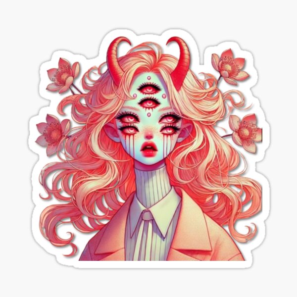 Item preview, Pink Cherry Blossom Fashionista Demon Babe designed and sold by SublimeFairy.