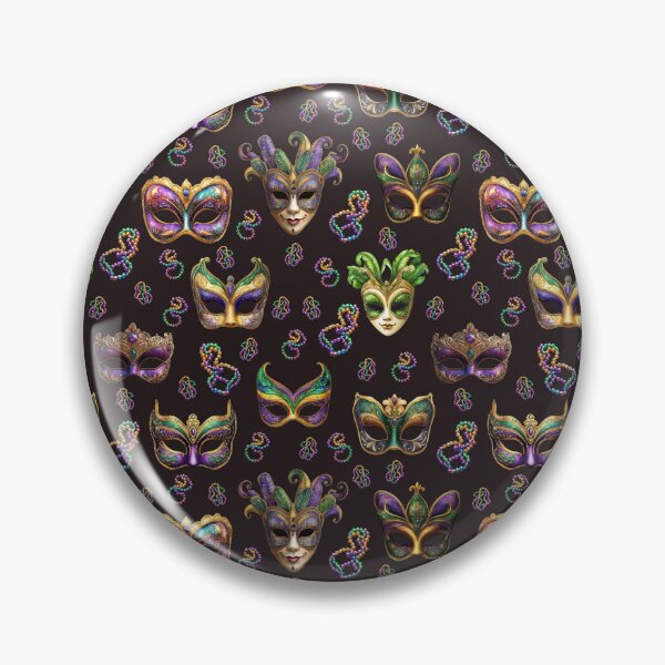Item preview, Mardi Gras Masks - Mardi Gras Designs (Black Background) designed and sold by mooncatcrystals.