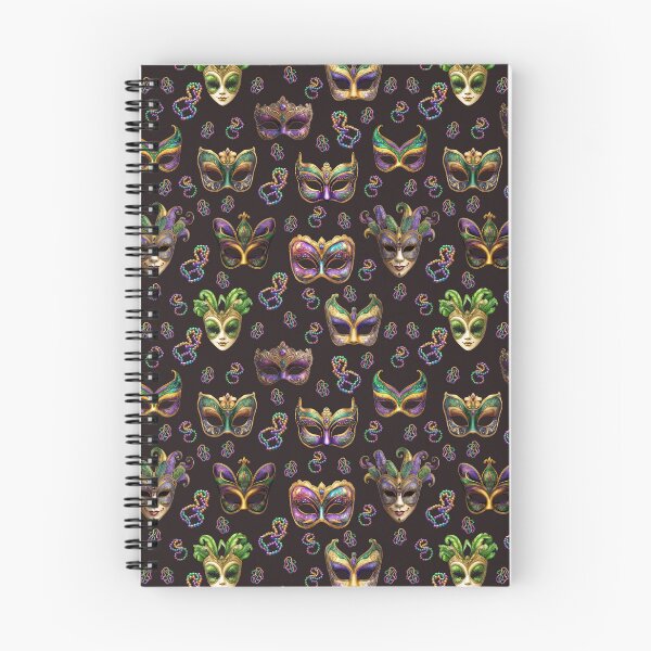 Item preview, Mardi Gras Masks - Mardi Gras Designs (Black Background) designed and sold by mooncatcrystals.