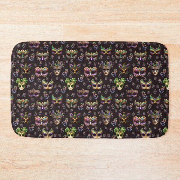 Item preview, Mardi Gras Masks - Mardi Gras Designs (Black Background) designed and sold by mooncatcrystals.