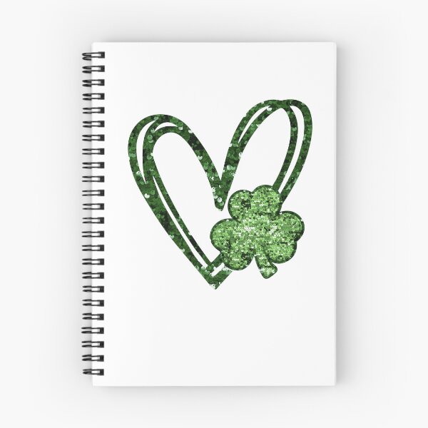 Item preview, St Patrick’s Day Green Heart with Shamrock Glitter Sequin Effect designed and sold by ChattyKathieGifts.