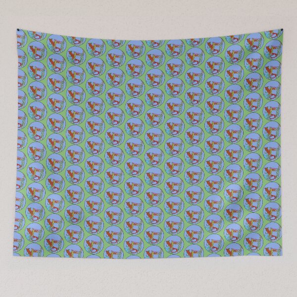 Item preview, Five Colorful Lizards Celebrating on Ocotillo Circle Die Cut designed and sold by JoyousArt4u.