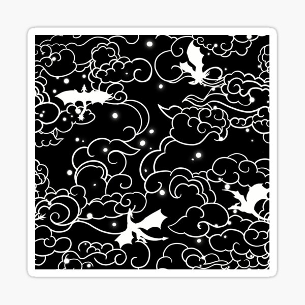 Aperçu de l'œuvre Motif nuageux des bords du dragon de la quatrième aile créée et vendue par GeekandArtsy.
