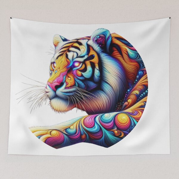 Item preview, Majestic Glow – The Vibrant Tiger of Light ✨ designed and sold by GloriousArtSKD.