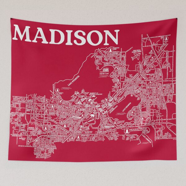 Item preview, Madison Wisconsin Map  designed and sold by fiberandgloss.