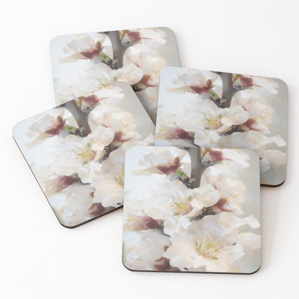 Item preview, White flowers peach blossom on a branch designed and sold by by-jwp.