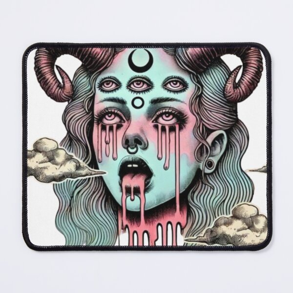 Item preview, Trippy Dreamy Cloud Melting Face Demon Babe designed and sold by SublimeFairy.