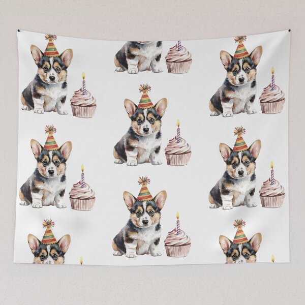 Item preview, Adorable Black and Tan Corgi Birthday designed and sold by SellingWSarah17.