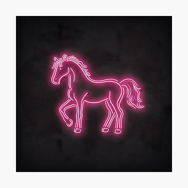 Artikel-Vorschau von Neonpinkes Pferd - Lebendiges Neonlicht-Design, designt und verkauft von WitchSpellbound.