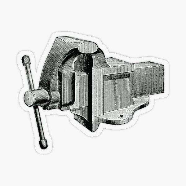 Workbench Vise Vintage Tool Workshop Transparent Sticker