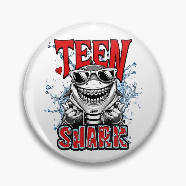 Item preview, Funny Teenager Shark Wearing Braces and Sunglasses, Cool Teen Jaw Cartoon designed and sold by DAMOTAmagazine.