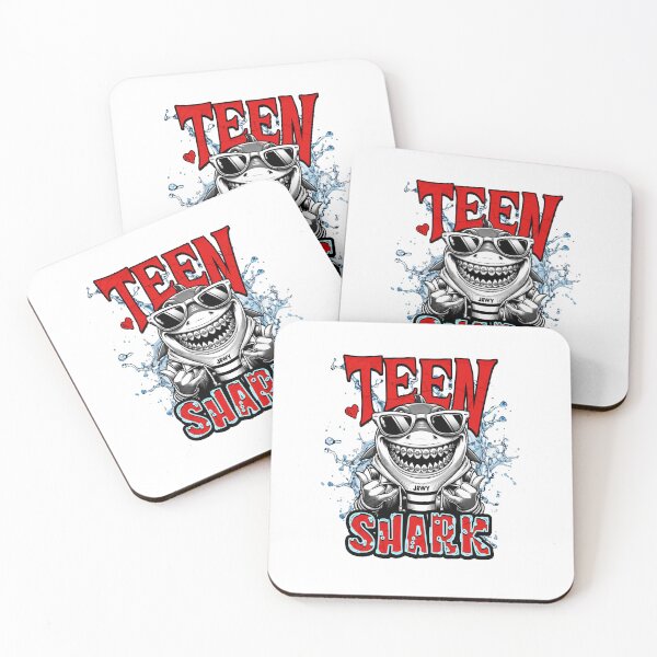 Item preview, Funny Teenager Shark Wearing Braces and Sunglasses, Cool Teen Jaw Cartoon designed and sold by DAMOTAmagazine.