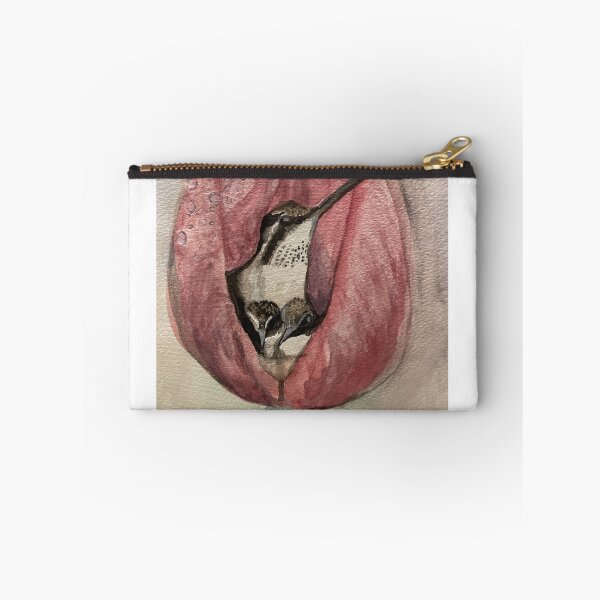 Item preview, Hummingbird protecting babies in a tulip designed and sold by snussbaum78.