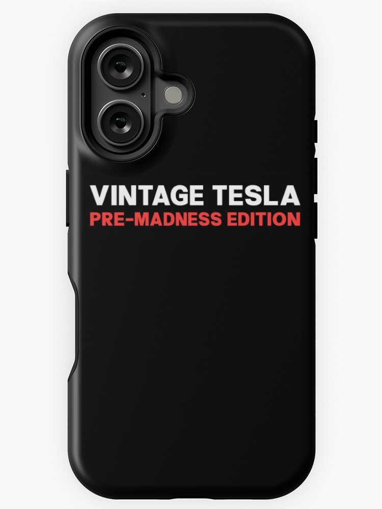 Thumbnail 1 von 4, iPhone-Hülle, Lustige Vintage Tesla Pre-Madness Edition Stoßstange designt und verkauft von PixVib.