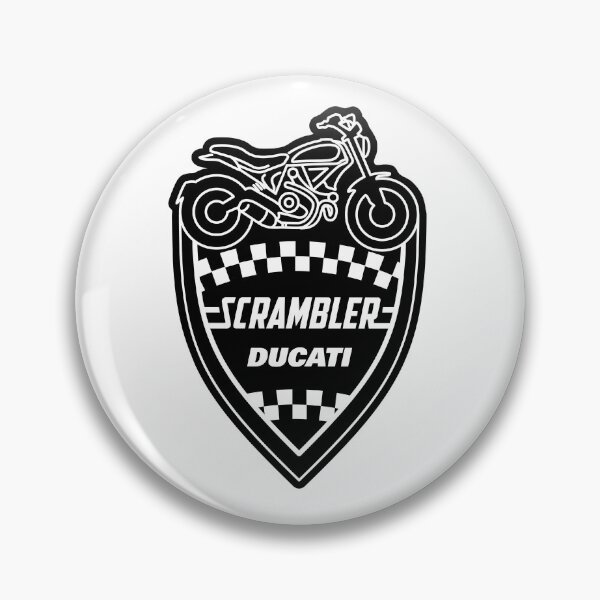 Item preview, Ducati Scrambler Modern/Retro Racing Badge – Black and White designed and sold by Flyble.