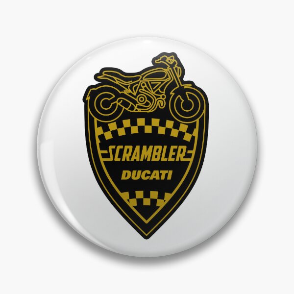Item preview, Ducati Scrambler Modern/Retro Racing Badge – Black and Gold designed and sold by Flyble.