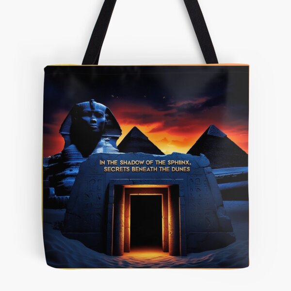 Item preview, Mysterious Sphinx & Hidden Tomb – Fiery Egyptian Sunset designed and sold by bannzy.