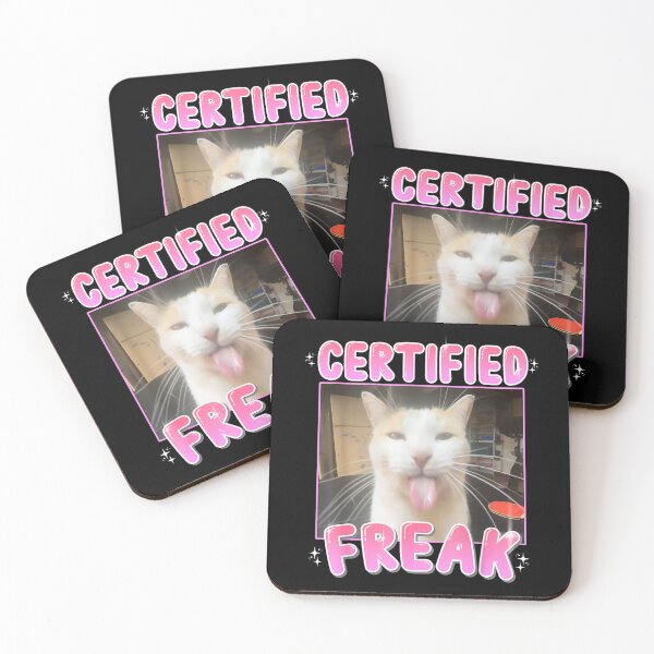 Item preview, Certified Freak Eat Cement Funny Cat Meme Sarcastic Goofy Cats designed and sold by Damcoc.