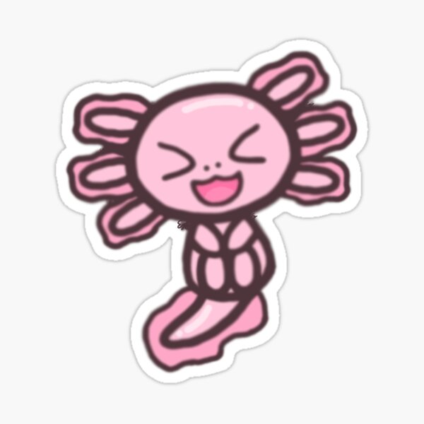 Vista previa del artículo con la obra «Lindo axolotl rosado», diseñado y vendido por Bibby’sCutsieDoodles.