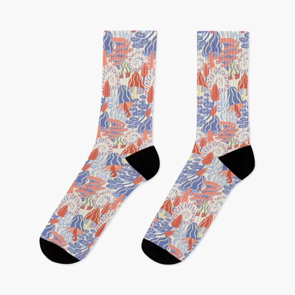 Item preview, Forest Floor Mushrooms and Ferns Pattern - Bright Whimsical Colors designed and sold by Valerie Englehart.