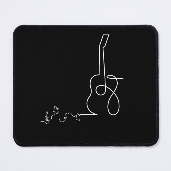 Item preview, Guitar line drawing sketch Guitarist Lover Player Musician Gift music notes designed and sold by SZPdezigns.