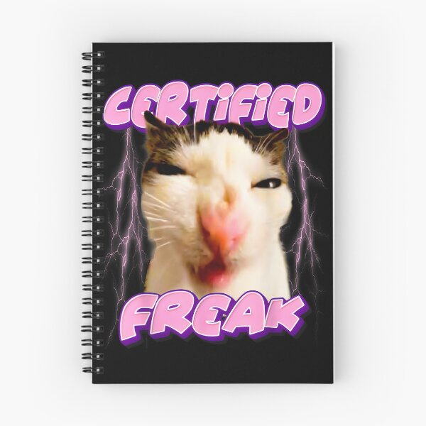 Item preview, Certified Freak Squinting Cat - Funny Pink Meme Cat T-Shirt designed and sold by Damcoc.