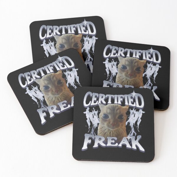 Item preview, Certified Freak Orange Tabby Cat - Big Eyes Funny Meme Cat designed and sold by Damcoc.