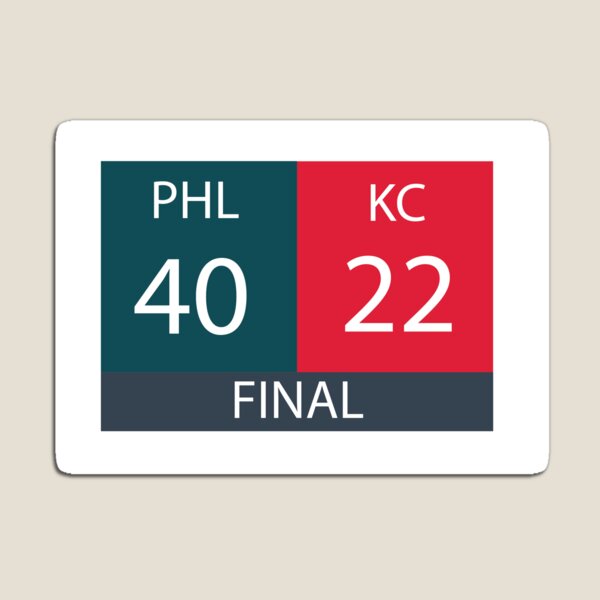 Item preview, PHI 40 KC 22 Super Bowl Scoreboard designed and sold by Liza Richardson.
