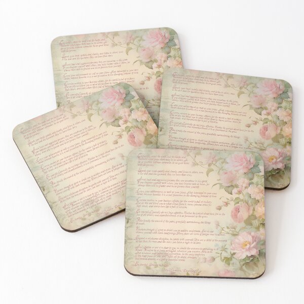 Item preview, “Desiderata” Poem on a Pink Floral Background designed and sold by Royal Expressions.