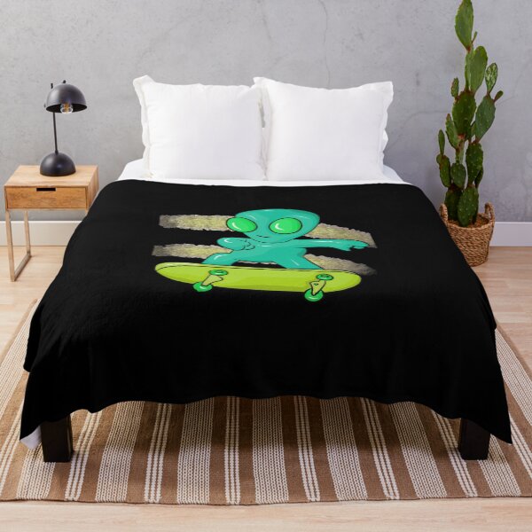 Item preview, Funny alien on a skateboard designed and sold by Joncasmiart.