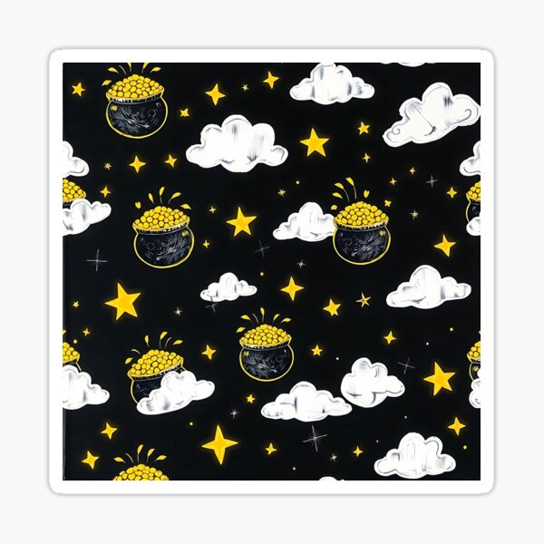 Item preview, Pots of Gold, Clouds, and Stars designed and sold by FestivityFinds.