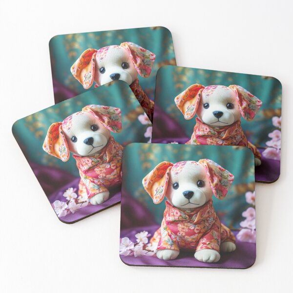 Item preview, Elegant Floral Dog Plush – Unique Handmade Fabric Puppy | Redbubble designed and sold by NBT-NOVA.