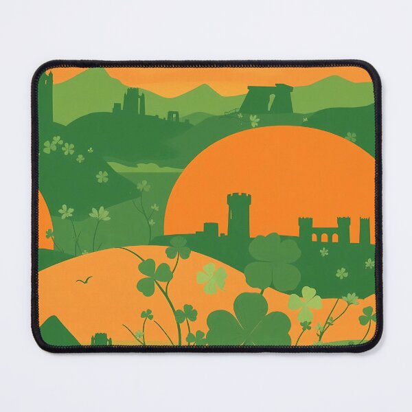 Item preview, Irish Shamrock Landscapes Silhouettes at Sunset designed and sold by FestivityFinds.