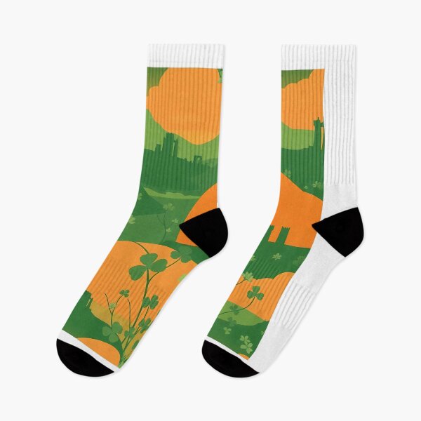 Item preview, Irish Shamrock Landscapes Silhouettes at Sunset designed and sold by FestivityFinds.