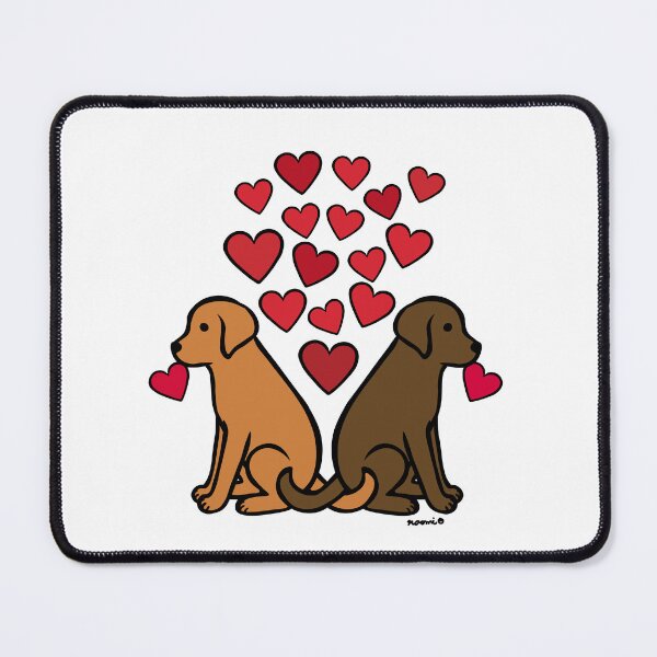 Item preview, Fox Red Lab and Chocolate Lab with Hearts designed and sold by HappyLabradors.