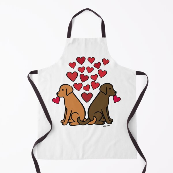 Item preview, Fox Red Lab and Chocolate Lab with Hearts designed and sold by HappyLabradors.