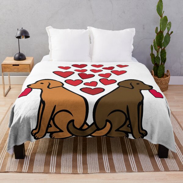 Item preview, Fox Red Lab and Chocolate Lab with Hearts designed and sold by HappyLabradors.