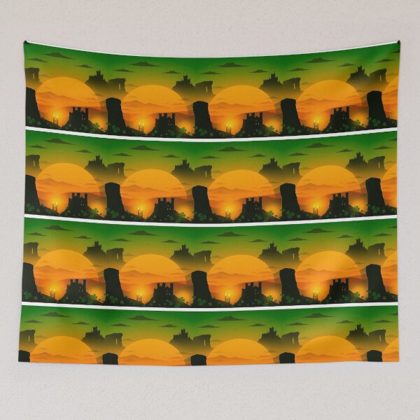 Item preview, Irish Shamrock Landscapes Silhouettes at Sunset designed and sold by FestivityFinds.