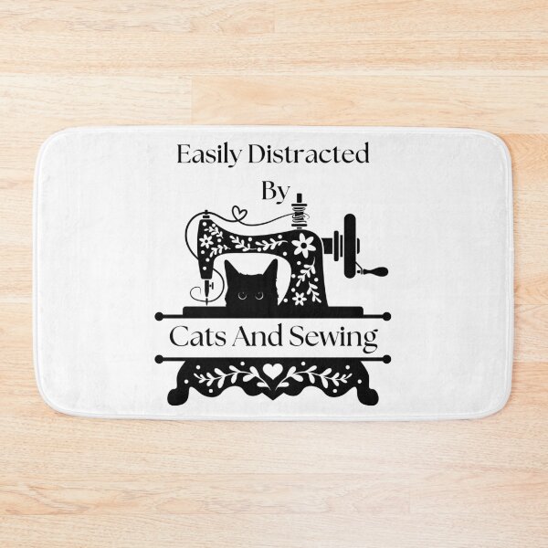 Item preview, Easily Distracted By Cats And Sewing - A Cat Sewing designed and sold by Wiss2Arts.