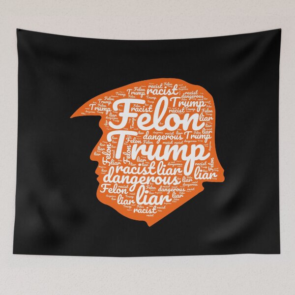 Item preview, Felon Trump Dangerous Racist Liar Word Cloud Sticker designed and sold by ProtestDonald.