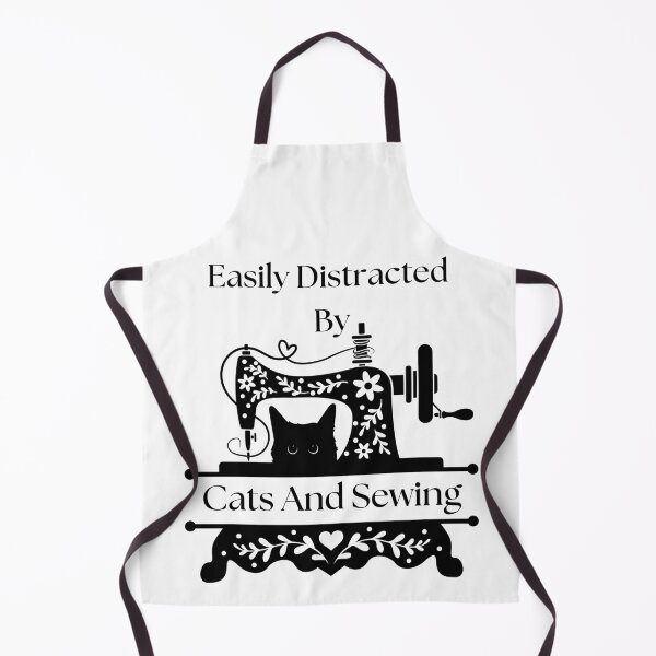 Item preview, Easily Distracted By Cats And Sewing - A Cat Sewing designed and sold by Wiss2Arts.