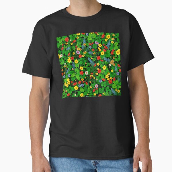 Item preview, Seamless Pattern of Lush Green Foliage and Wildflowers designed and sold by FestivityFinds.