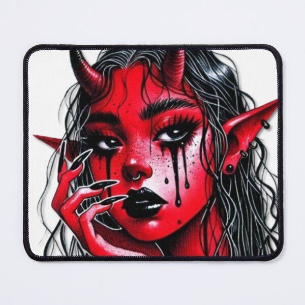 Item preview, Beautiful Red hot Devil with black tears designed and sold by SublimeFairy.