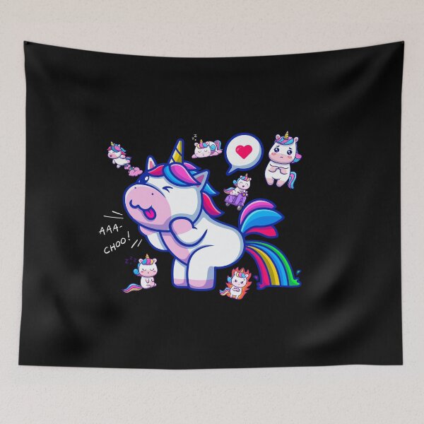 Item preview, Cute fat unicorn farting rainbow designed and sold by wesdesignshop.
