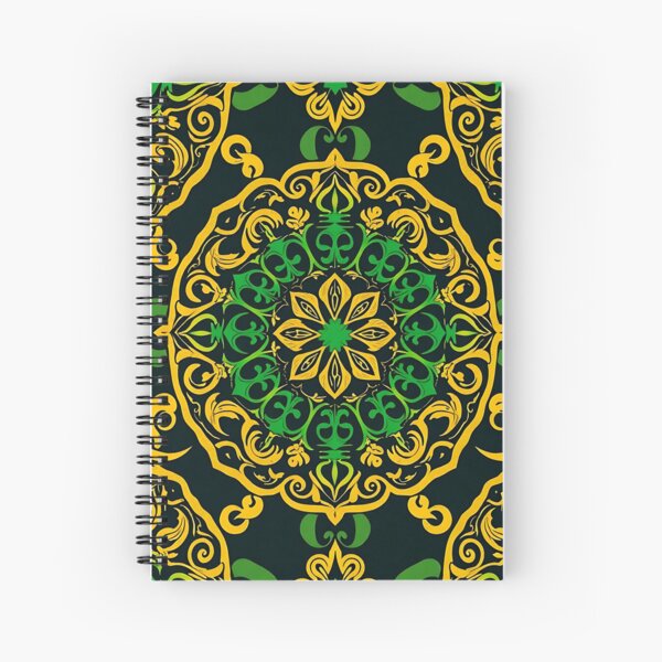 Item preview, Seamless Pattern of Celtic Mandalas, Shamrocks, and Spirals in Emerald Green and Gold designed and sold by FestivityFinds.
